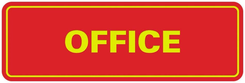 Signs ByLITA Standard Office Sign - Professional Business Signage - Easy to Install (Red/Yellow) - Small 1 Pack