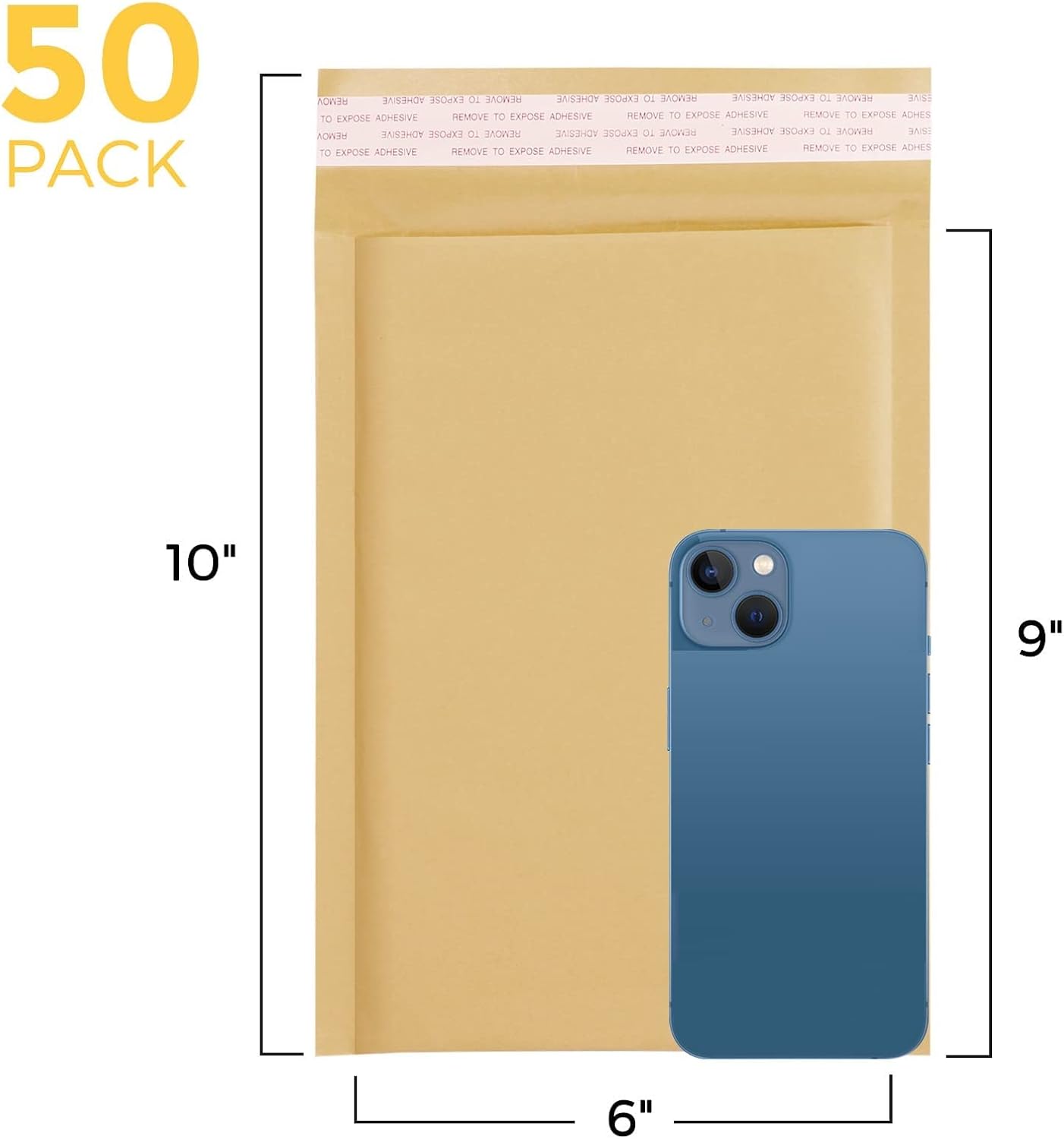 Fuxury Kraft Bubble Mailer 6x10 Inch 50 Pack，Strong Adhesion Padded Envelopes,Self Seal Bubble Envelopes, Waterproof Cushioned Bubble Mailers Packaging for Small Business，Bulk #0 Mailers Brown