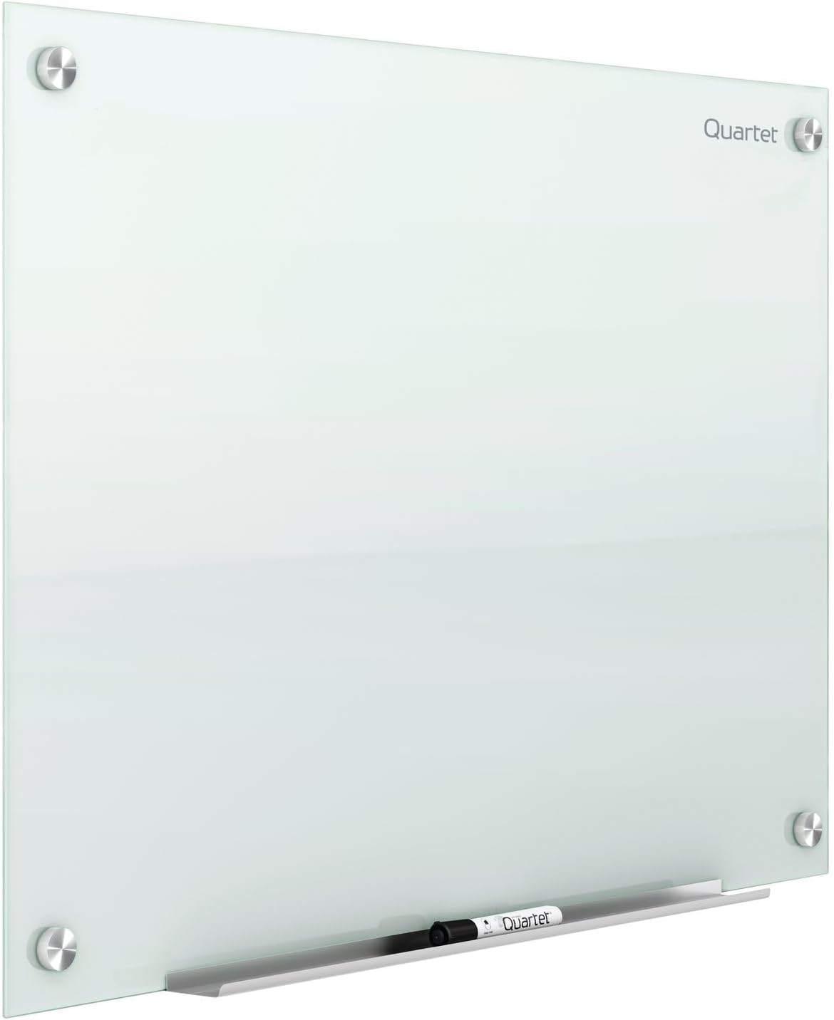 Quartet Magnetic Glass Dry Erase White Board, 48''W x 36''H Whiteboard, Infinity Frameless Mounting, White Surface (G4836W)