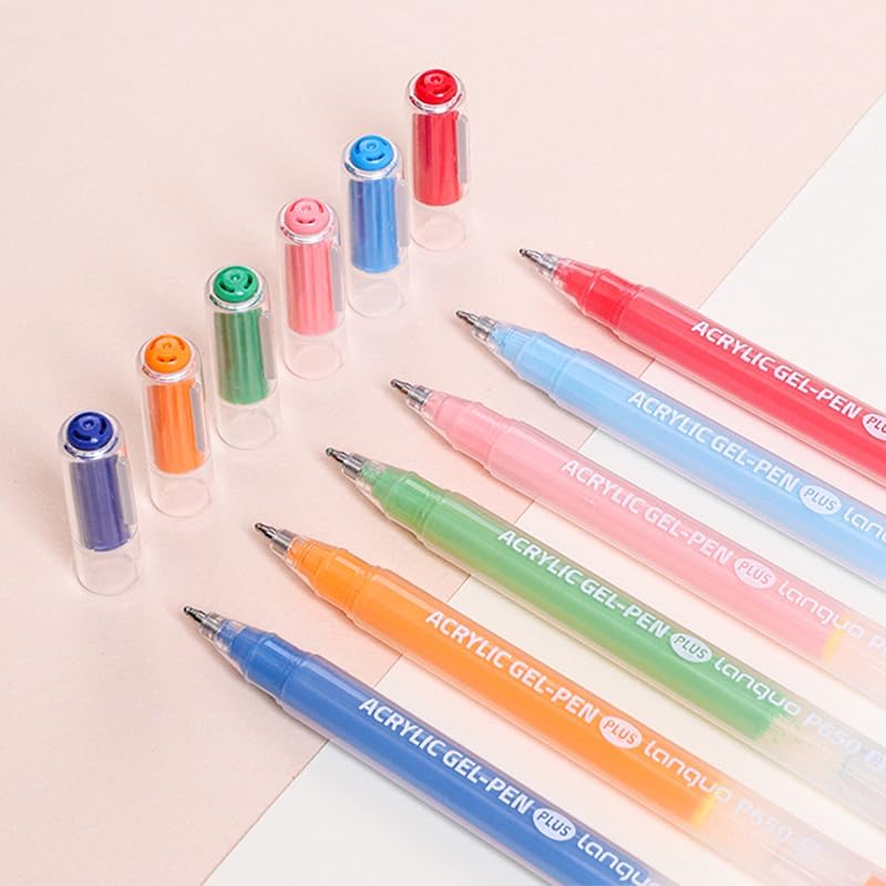 Acrylic Gel Pens for Coloring Books, Quick Dry 6 Pcs 1.0mm Fine Point Gel Marker Pen for Drawing, Journaling Art, School Supplies, Maillard