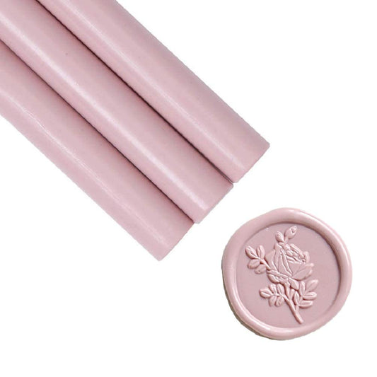 UNIQOOO Mailable Glue Gun Sealing Wax Sticks for Wax Seal Stamp - Dusty Rose Pink, Great for Wedding Invitations, Cards Envelopes, Snail Mails, Wine Packages, Gift Ideas, Pack of 8