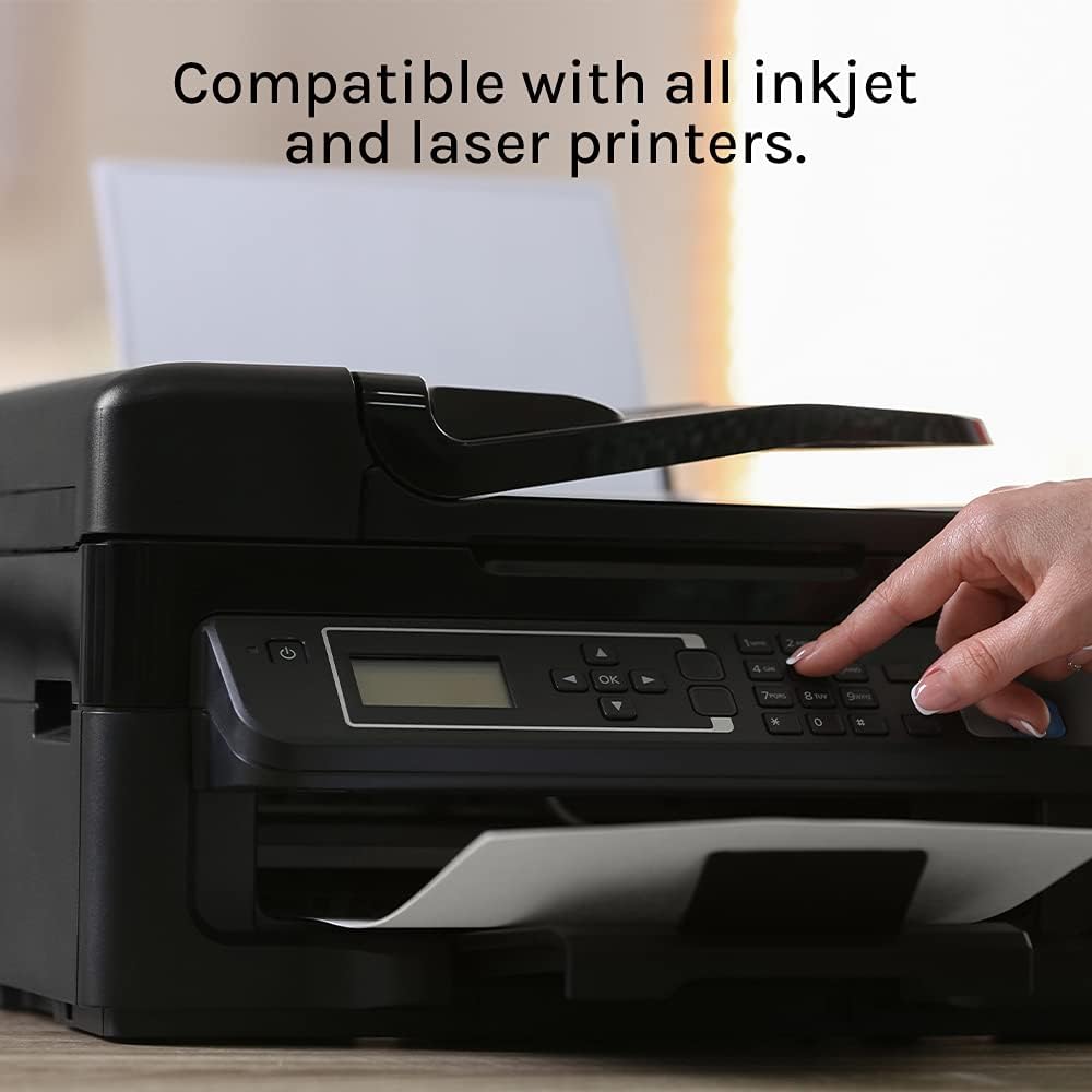 Premium Label Supply White Sticker Half Sheet Labels – 8.5" x 5.5" – Laser/Inkjet Compatible – (2 per Sheet), 100 Sheets - 200 Total Adhesive Labels