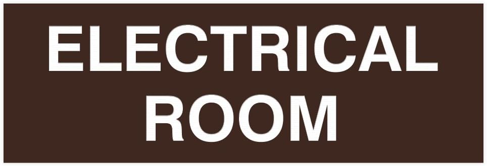 All Quality Basic Electrical Room Door/Wall Sign | Durable Construction | Building Safety - Dark Brown - Medium (1 Pack)
