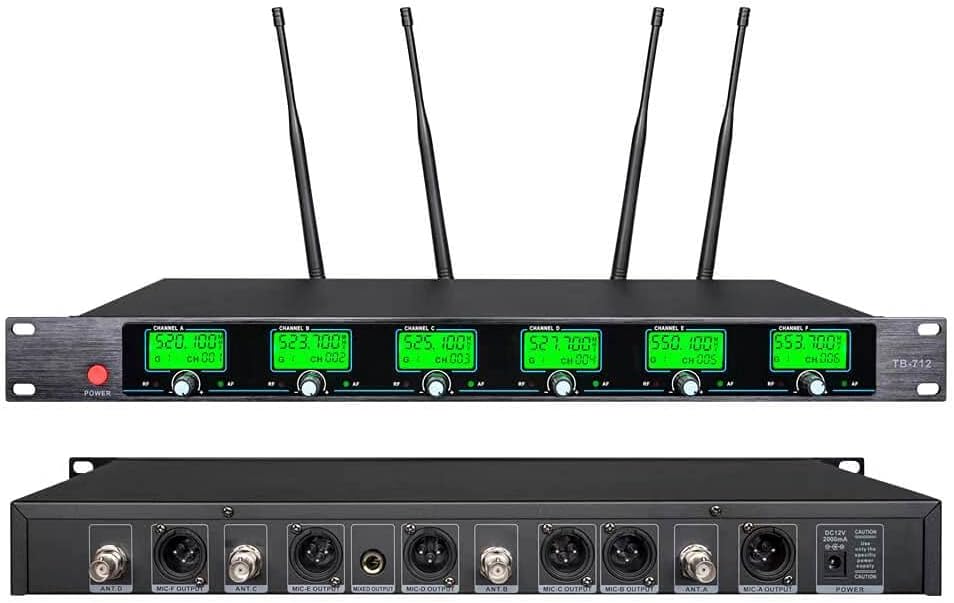 Wireless Microphone System 6 Channel Microphones Pro UHF 6 Handheld Karaoke DJ Karaoke System 6 Whole Metal Karaoke System Church Speaking Conference Wedding Party