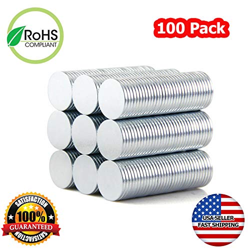 Round Thin Disc Magnets 12x1mm - Magnetic Sticker Craft Scrapbook Fastener Office Holder Circular Slim 1/2x1/32 Magnet Discs (100 Pack)