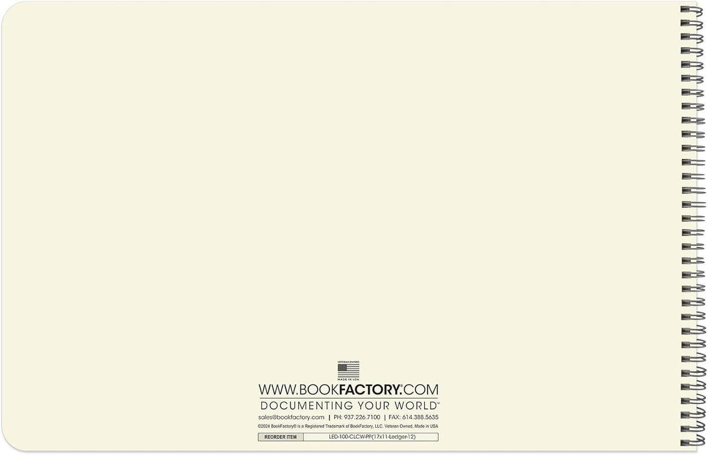 BookFactory Accounting Ledger Notebook/Large 12 Column Accounting Ledger Columnar (Twelve Columns) Log Book - 17'' x 11'', 100 Pages, Wire-O Landscape Format (LED-100-CLCW-PP(17x11-Ledger-12)-AX)