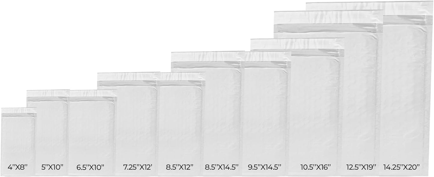 250-Pack Waterproof Poly Bubble Mailers 6 x 10 - Thick, Durable, Instant Seal Envelopes with Strong Adhesive - Protective Shipping Mailers for Jewelry, Cosmetics, SD Cards, USB Cables