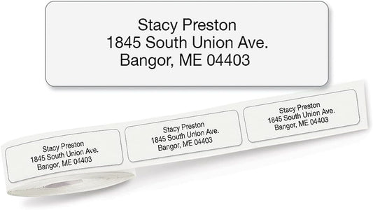 Personalized Return Address Labels, Roll of 500 Transparent Clear Self-Adhesive Labels Without Dispenser, Customize with Name & Shipping Address, Colorful Images