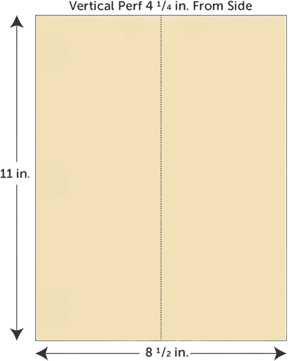 Limited Papers (TM) 8.5x11 Perforated Paper, 20/50 Pound, 75 GSM, Variety of Perforation Sizes and Colors, for Forms, Tickets, Postcards, Business Cards. (Green, 2 up – vertical 4 1/4”)