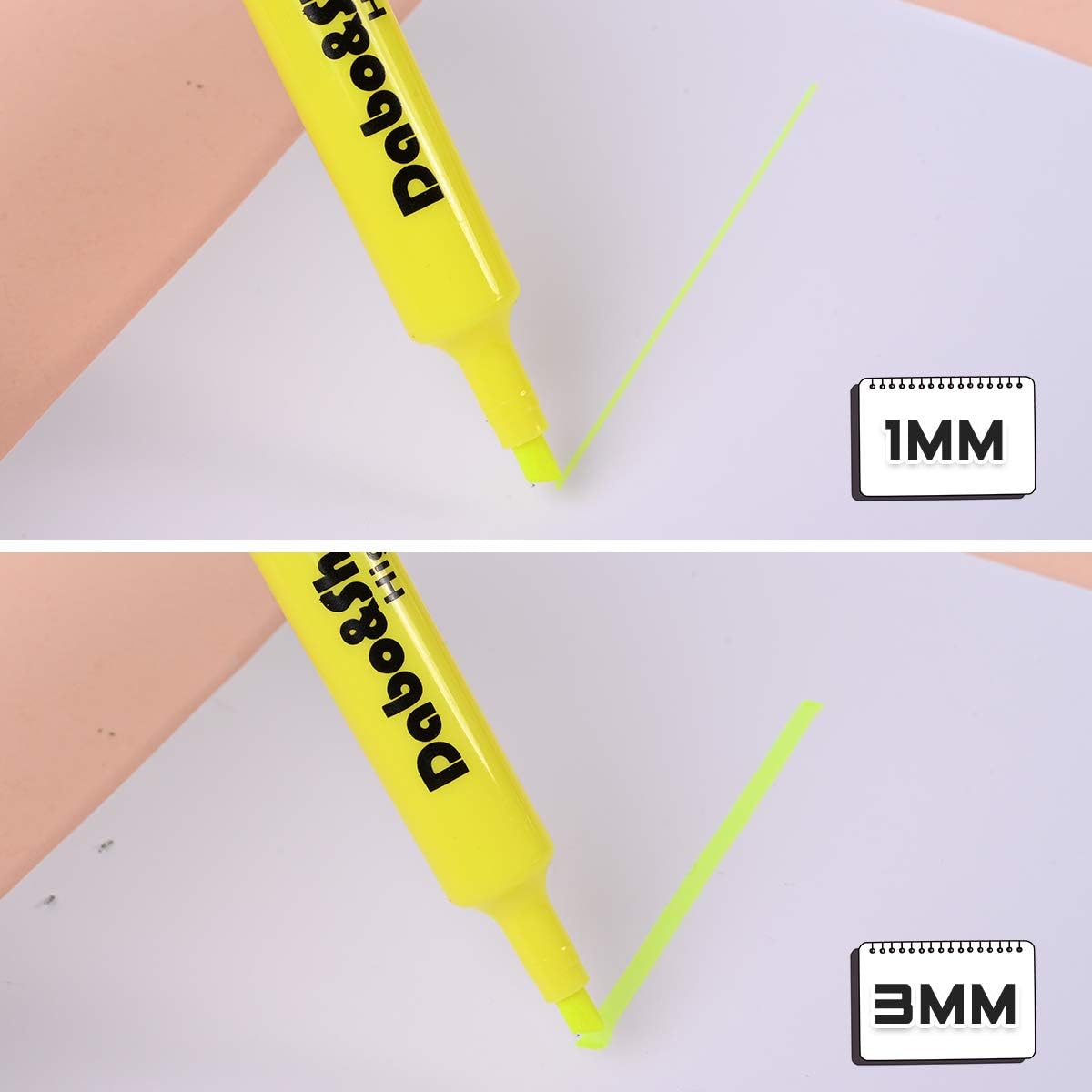 Dabo&Shobo Yellow highlighter, 24 Pack -bright color, chisel tip, for Adults Kids Highlighting in the Home School Office, Tank Style