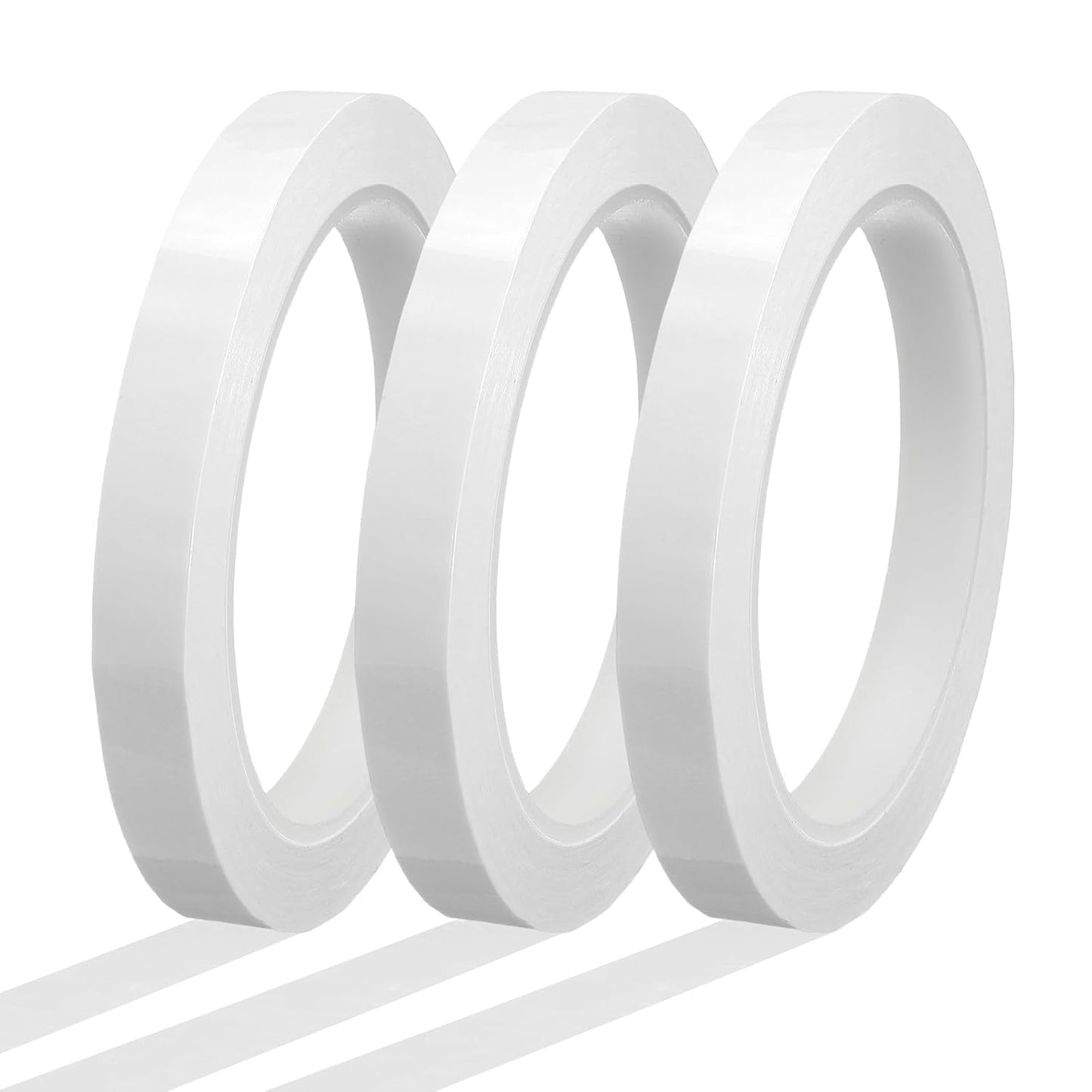 MECCANIXITY Whiteboard Tape 1/2" x 72 Yard Pinstripe Graphic Chart Line Grid Marking Tapes for Classroom Office Dry Erase Board Art, White, Pack of 3