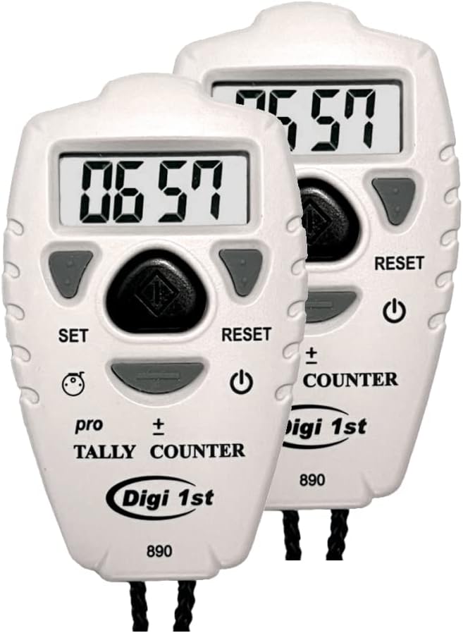 TC-890 Digital Tally Counter, Electronic Up Down Clicker Counter, Add/Subtract People Counter, Handheld Pitch Counter for Golf, Lap & Knitting (2-Pack)