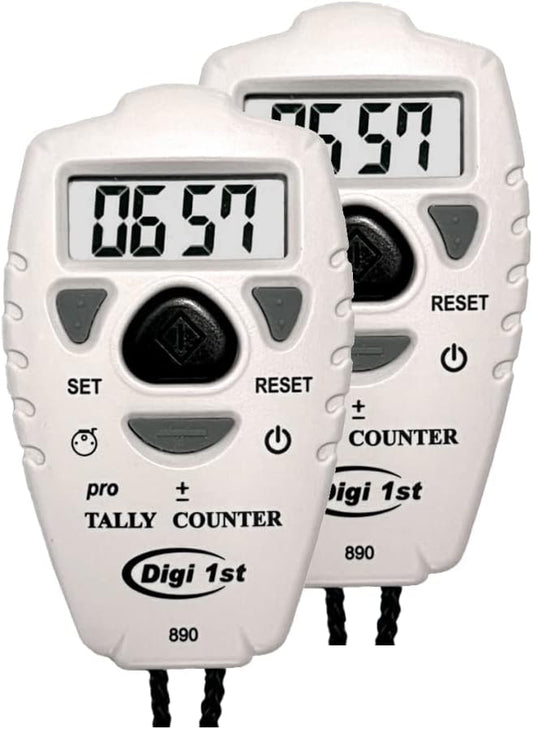 TC-890 Digital Tally Counter, Electronic Up Down Clicker Counter, Add/Subtract People Counter, Handheld Pitch Counter for Golf, Lap & Knitting (2-Pack)