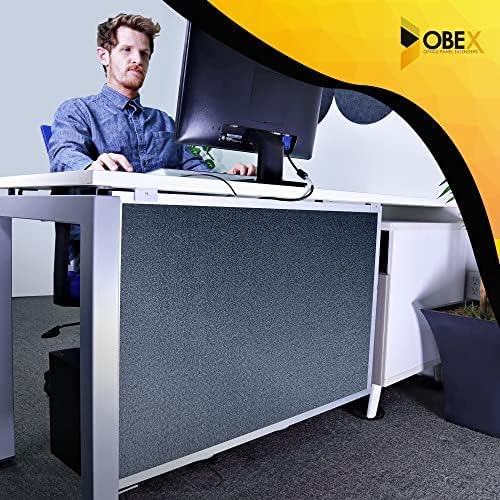 OBEX Acoustic Table Mounted Modesty Desk Privacy & Sound Absorbing Panel for Office Cubicles, 12" x 60", Graphite