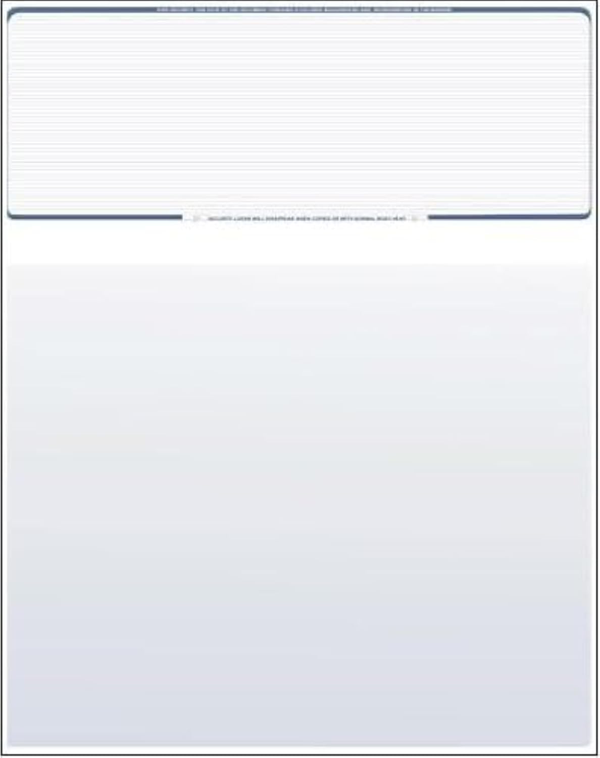 Business Voucher Check Stock - 500 Sheets, Check on Top, Steel Blue Pinstripe