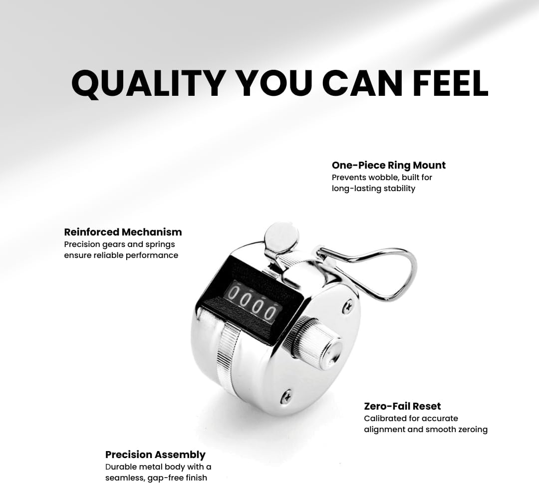 TC-04 Handheld Tally Counter, Digital Pitch Counter Clicker, Mechanical Lap Counter, Taiwan Made Heavy Duty Counter