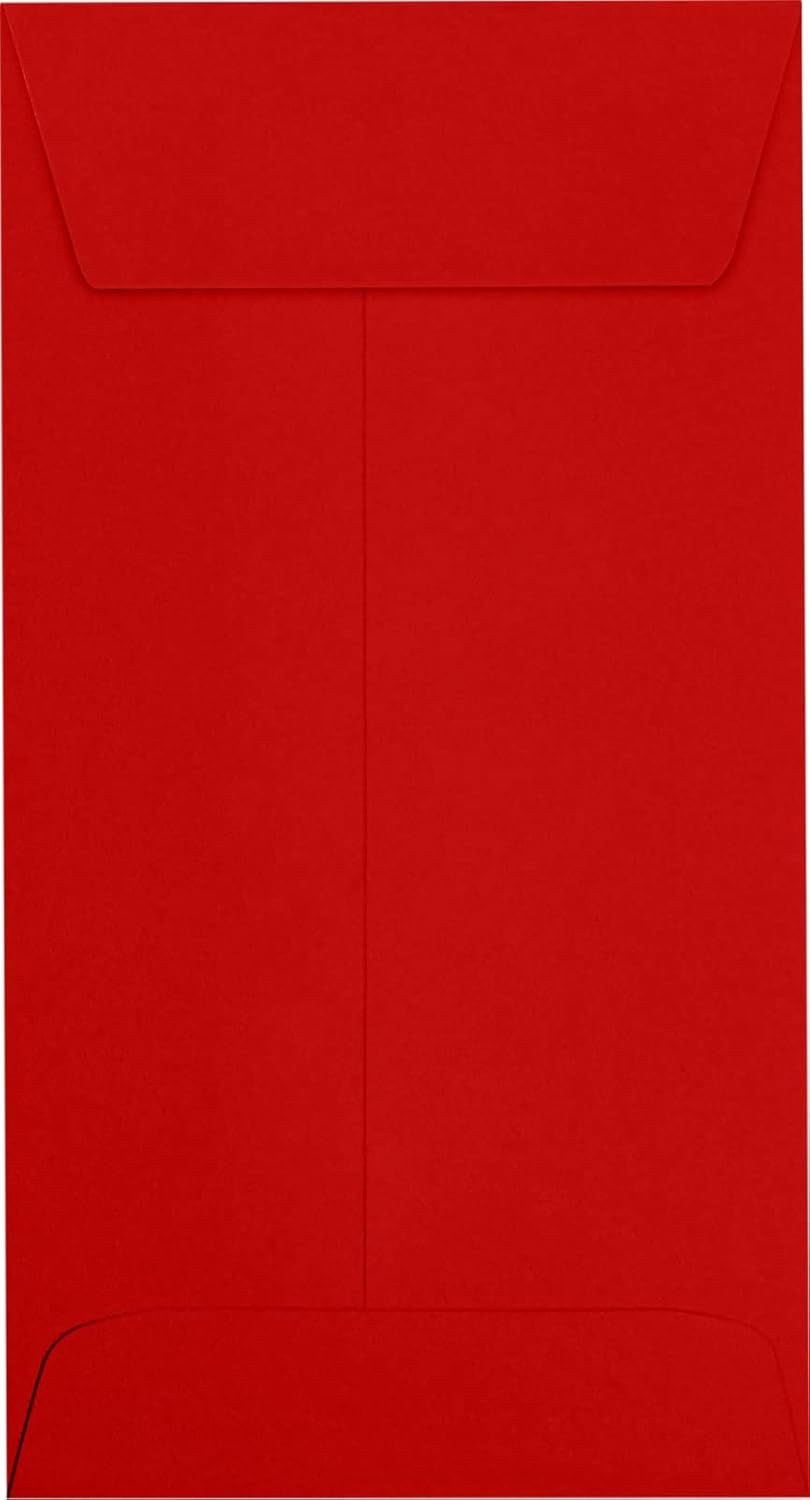 LUXPaper #7 Coin Envelopes | Peel & Press | 3 1/2" x 6 1/2" | Ruby Red | 80lb. Text | 50 Qty