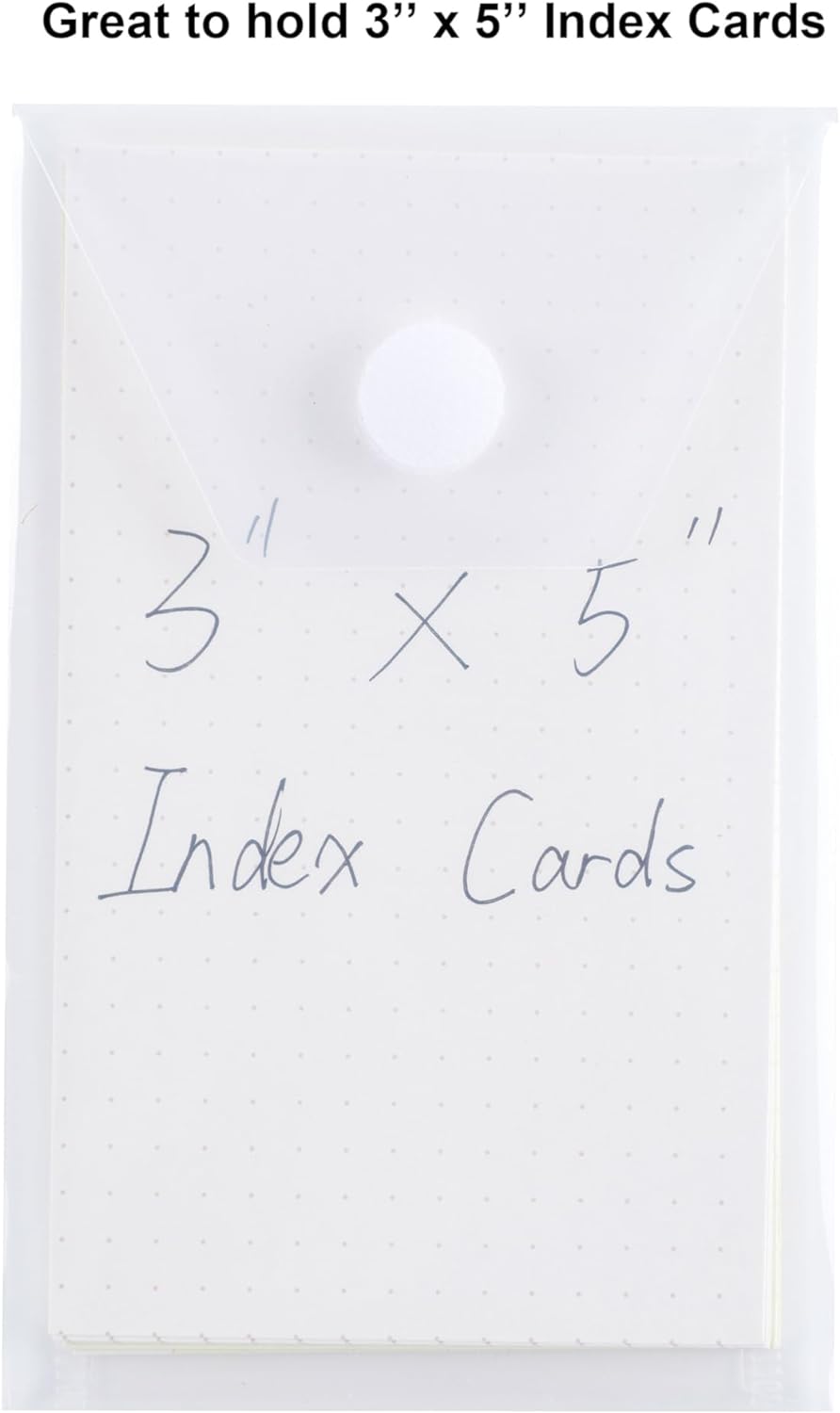 3’’ x 5’’ Vertical Plastic Envelopes Hook Loop Closure Coupon Receipt Sticker Holder 40 Pack