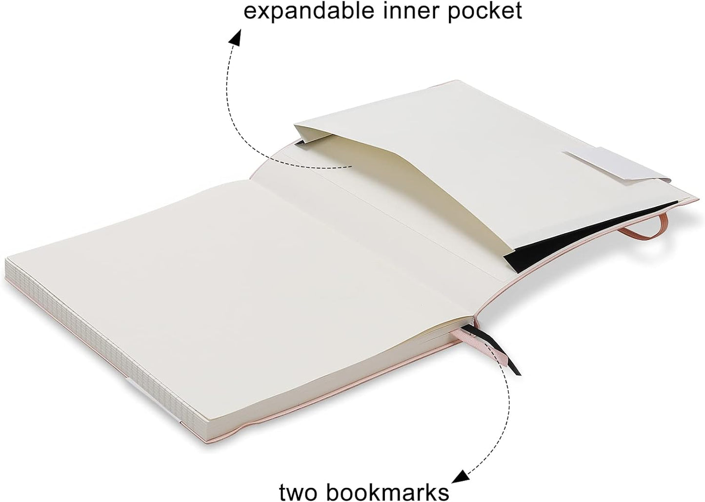 B5 College Ruled Notebooks - 2 Pack B5 Large Journal Notebooks with 376 Numbered Pages,100gsm Thick Lined Paper,Soft PU Leather Cover,7.6 X 10 inch(PINK)