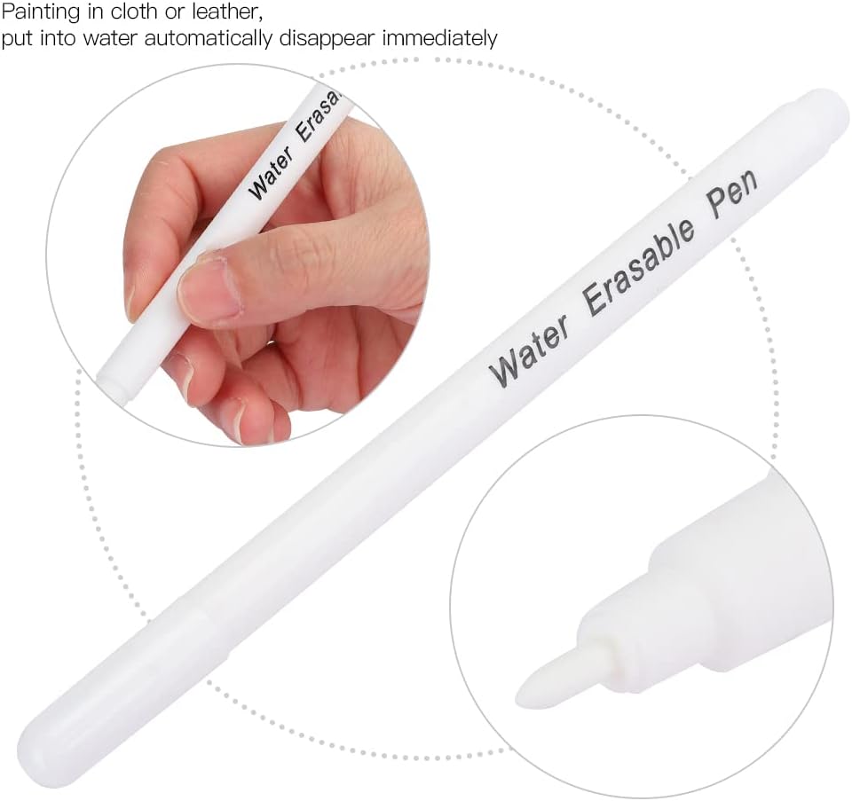 Air Water Erasable Pen Fabric Marker Temporary Marking Auto Vanishing Pen Air Erasable Pen, 10pcs Disappearing Ink Marking Pen for Cloth Marking ToolsMarking & Tracing Tools(Single Head White)