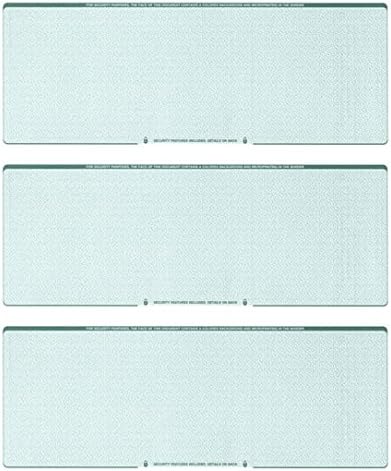 Business Voucher Check Stock - Computer Laser Checks - 3 Checks Per Page, 500 Sheets/1500 Checks, Green Diamond