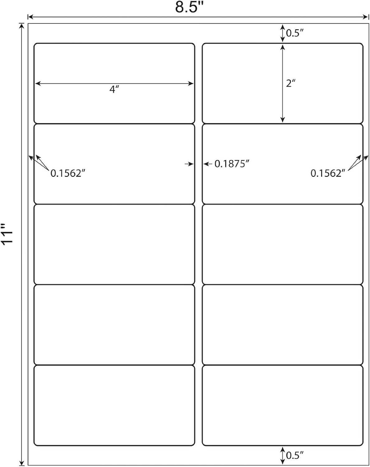 MPRT 2" x 4" Shipping Address Labels 10000 Label Stickers Paper for Laser & Inkjet Printer 10 per Page Printable Mailing Labels - Matte, 1000 Sheets