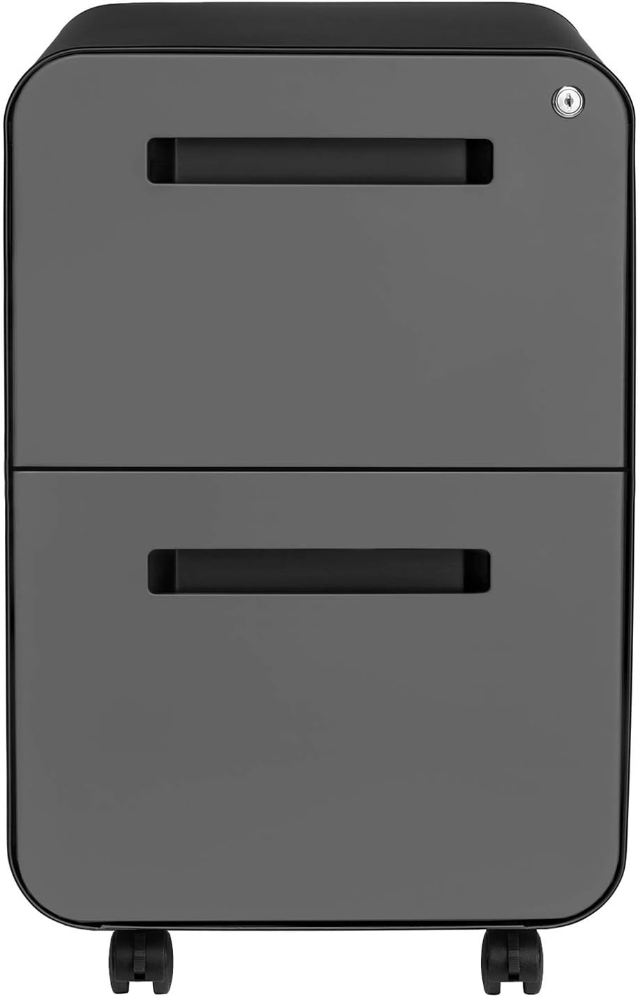 Laura Davidson Furniture Stockpile 2-Drawer Modern Mobile File Cabinet, Commercial-Grade (Black/Grey)