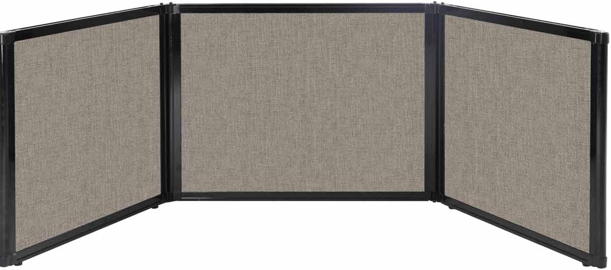 Versare Folding Tabletop Display | 3-Panel Partition | Lightweight Portable Workspace Divider | Mocha 99" x 24"