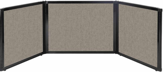 Versare Folding Tabletop Display | 3-Panel Partition | Lightweight Portable Workspace Divider | Mocha 99" x 24"