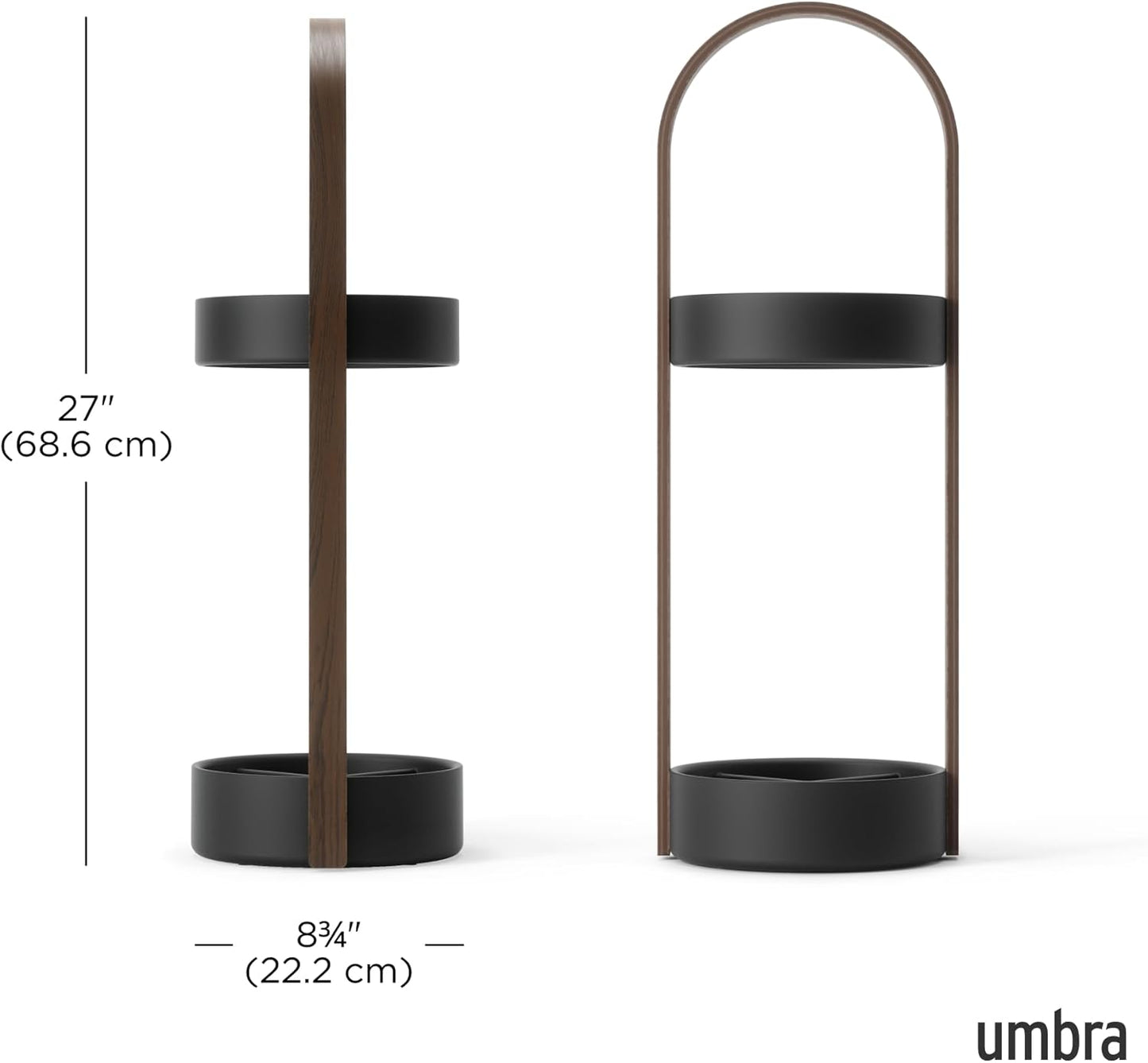 Umbra Space Saving Hub Umbrella Stand, Black/Walnut
