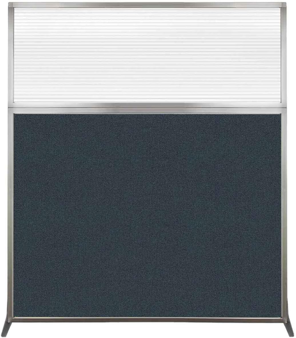 Versare Hush Screen Portable Room Divider | Workstation Wall Divider | Freestanding Privacy Hush Panels | Clear Fluted Windows | Fabric Office Divider Screen | Great for Room Separation