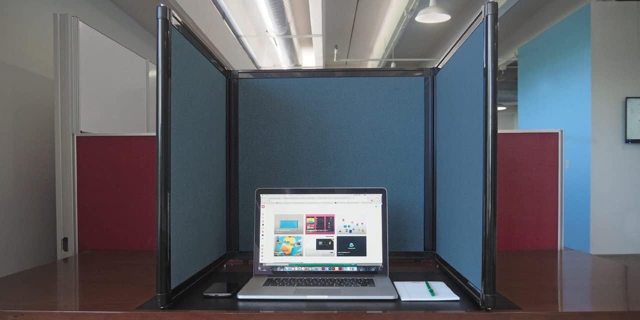 Versare Folding Tabletop Display | 3-Panel Partition | Lightweight Portable Workspace Divider | Cloud Gray 99" x 36"