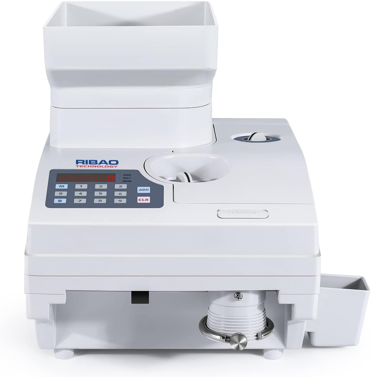 Ribao HCS-3300 High Speed Coin Counter, Heavy Duty Bank Grade Coin Sorter with Large Hopper, Two-Year Warranty