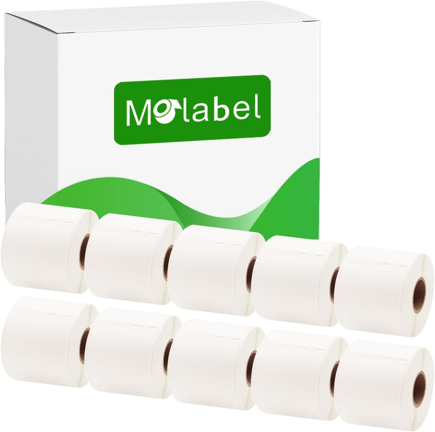 Replacement for DYMO 30323 (2-1/8" x 4") Shipping/Name Badge Labels, Compatible with DYMO Labelwriter 450, 4XL, Rollo & Zebra Desktop Printers [10 Rolls/2200 Labels]