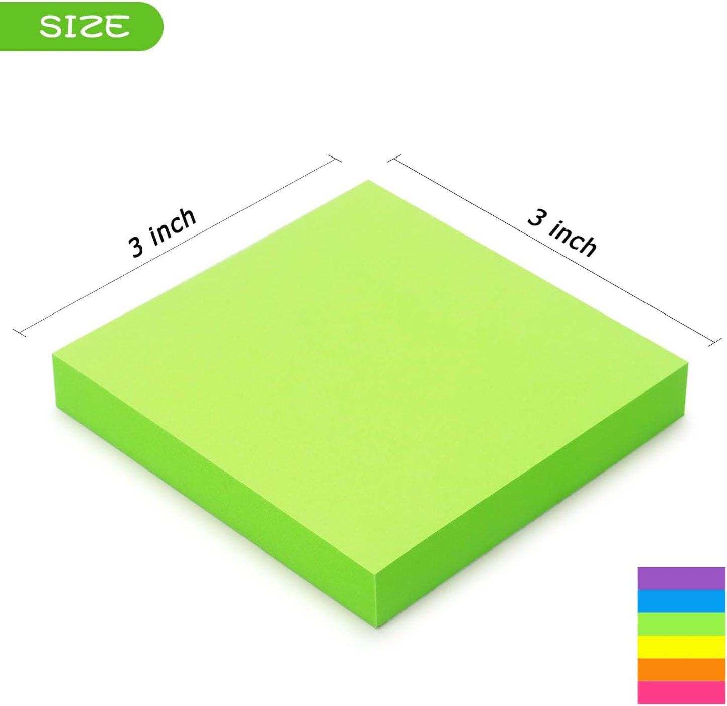 Early Buy Pop Up Sticky Notes 3x3 Refills Self-Stick Notes 12 Pads, 6 Bright Colors, 100 Sheets/Pad