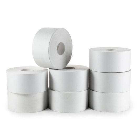 IDL Packaging 2.83" x 450 feet Reinforced Water-Activated Kraft Gummed Tape 30lb Thickness (Pack of 8) - Secure Paper Packing Tape for Secure Carton Sealing - Heavy-Duty for All Conditions, White