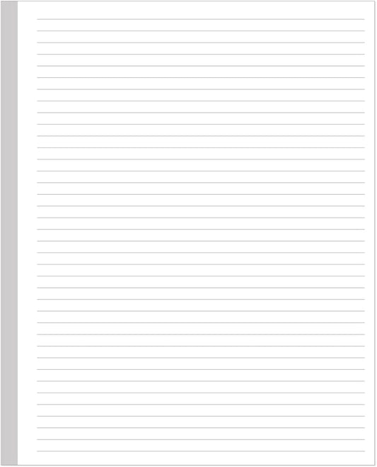 Unpunched Line Paper - 100 Sheets/200 Pages Loose Leaf Paper Line Refills, Letter Size, 100gsm, White, 8.5" x 11"