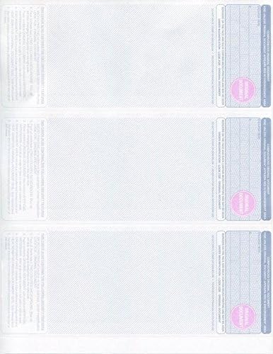 300 Computer Checks "Ultimate Security" - Heavy Paper 28# Blank Stock for Personal and Business Use - 3 Per Page | 100 Sheets (Burgundy/Blue Cubed) Payroll