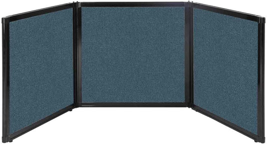 Versare Folding Tabletop Display | 3-Panel Partition | Lightweight Portable Workspace Divider | Caribbean 78" x 24"