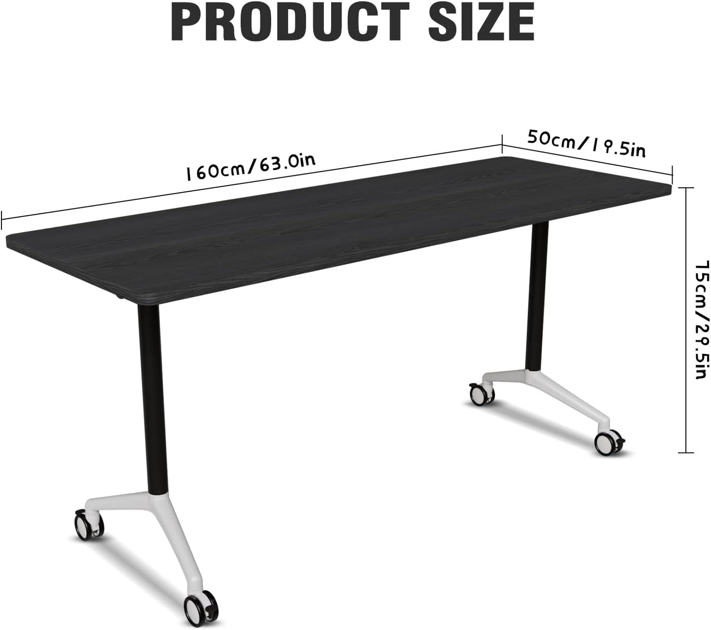 Conference Room Table with Flip-Top Design for Dynamic Meetings, Business Table Computer Desk with Heavy-Duty Frame,Foldable Seminar Meeting Tables for Home Office (2, F, 61IN)