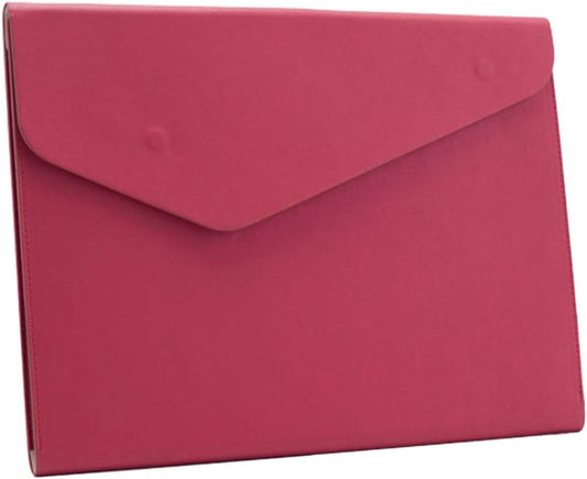 Enyuwlcm PU Leather A4 File Folder Document Holder Waterproof Portfolio Envelope Folder Case with Invisible Magnetic Closure Red
