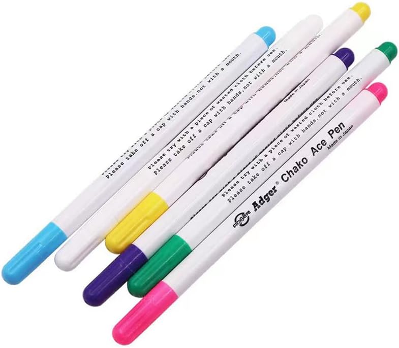 TopHomer Water Erasable Fabric Marking Pen Temporary Marking Auto-Vanishing Pen Fabric Markers Pen Colorful Water Soluble Ink for Dressmaking, Handicraft, Embroidery, Artificial Flowers(Rink)