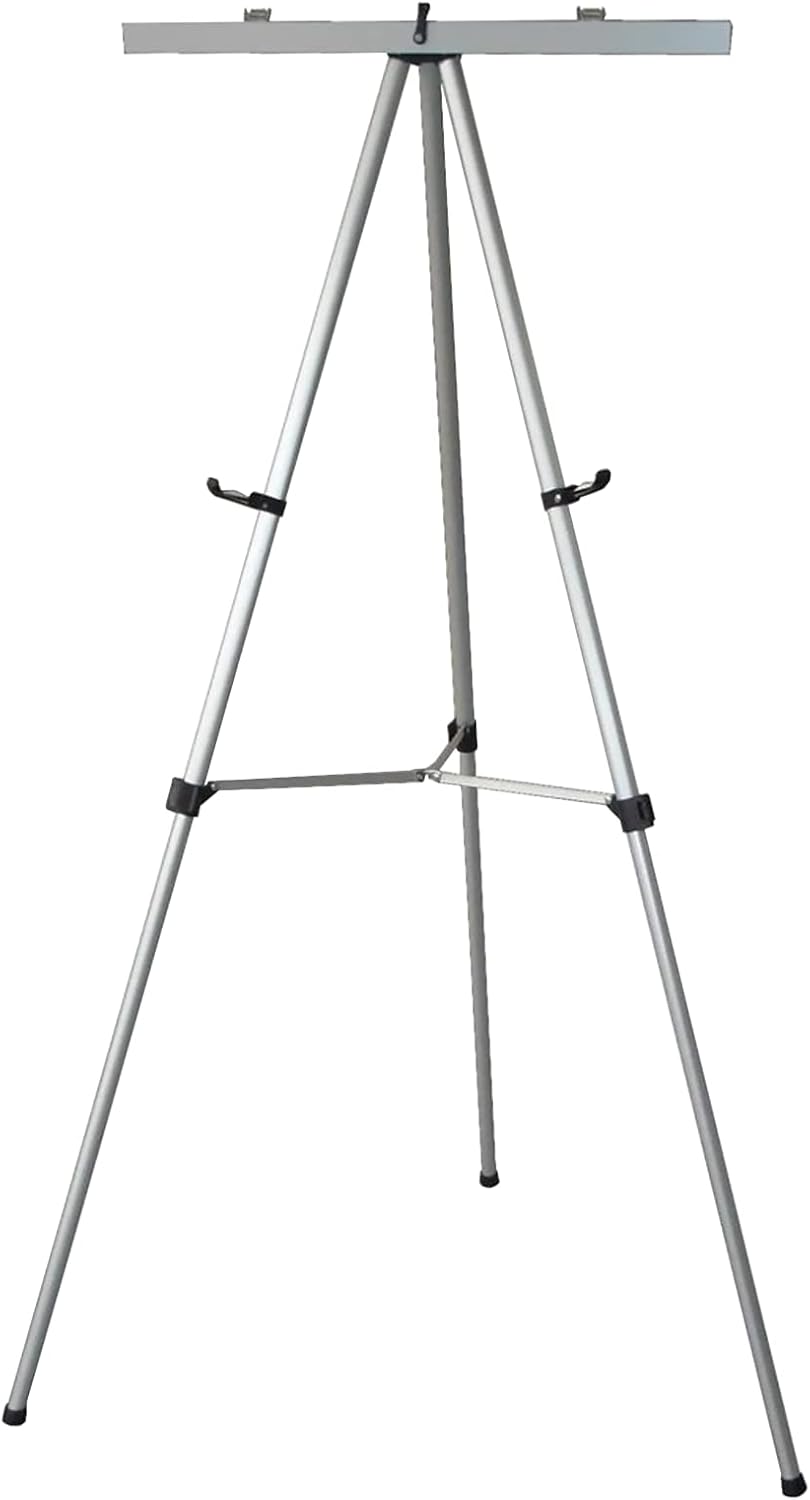 Lightweight Aluminum Flip-Chart Presentation Easel, 70 Inches, Silver