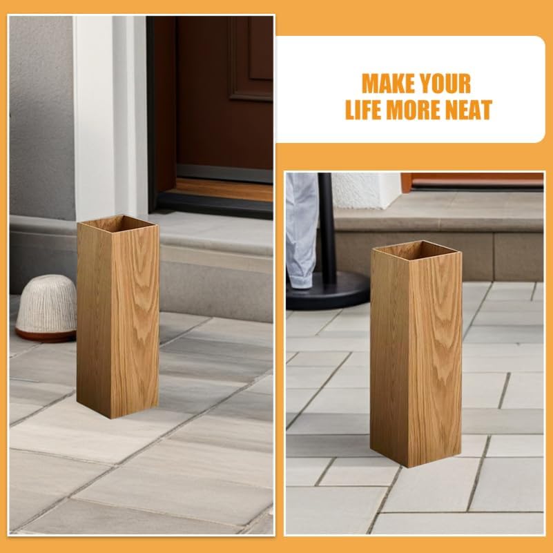 DOITOOL Wooden Umbrella Stand Holder for Entryway Umbrella Storage Rack Freestanding Bucket Organizer for Home Office and Hotel Use for Rain and Folding Umbrellas
