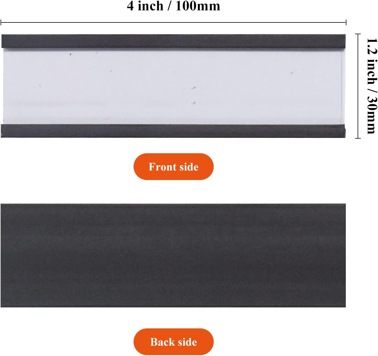 C Channel Magentic Label Holders 1.2x4 Inch,Magnetic Labels for File Cabinets，Pack of 50
