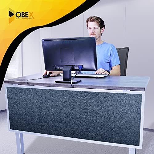 OBEX Acoustic Table Mounted Modesty Desk Privacy & Sound Absorbing Panel for Office Cubicles, 18" x 48", Graphite