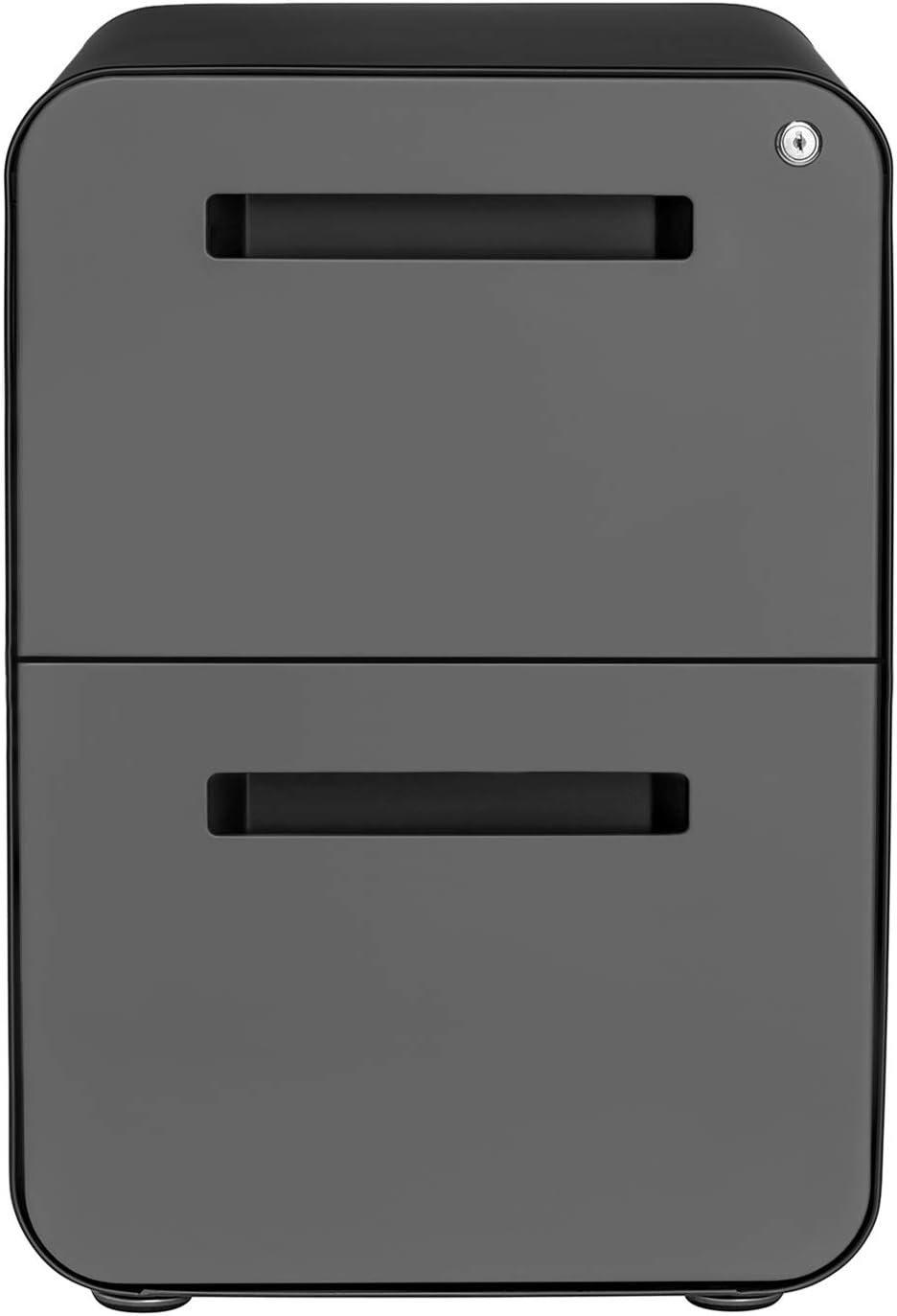 Laura Davidson Furniture Stockpile 2-Drawer Modern Mobile File Cabinet, Commercial-Grade (Black/Grey)