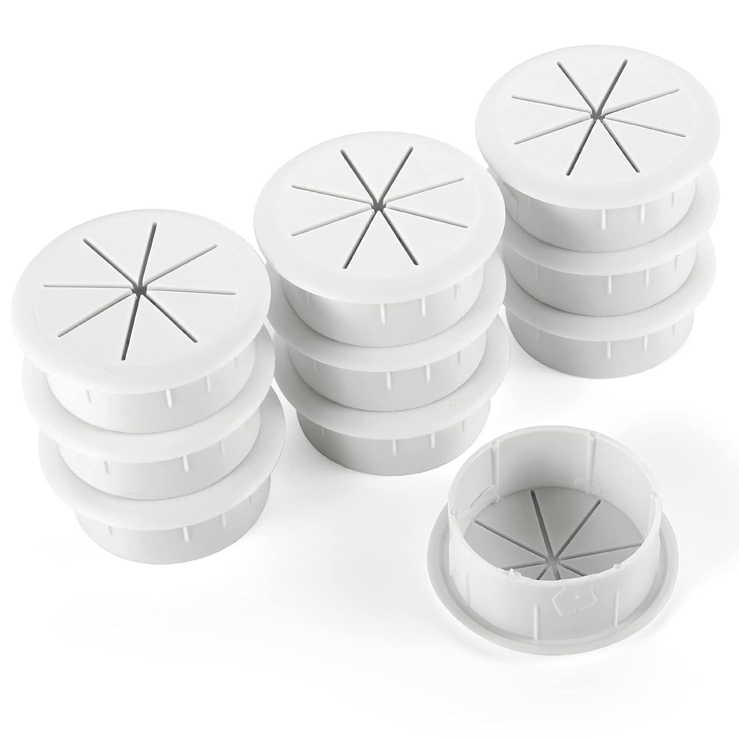 HYCC 10 Pack 2 Inch Flexible Desk Grommet,Organize Wires and Cables on Office Equipment, Computer Components, Entertainment Systems Effectively - Color: White