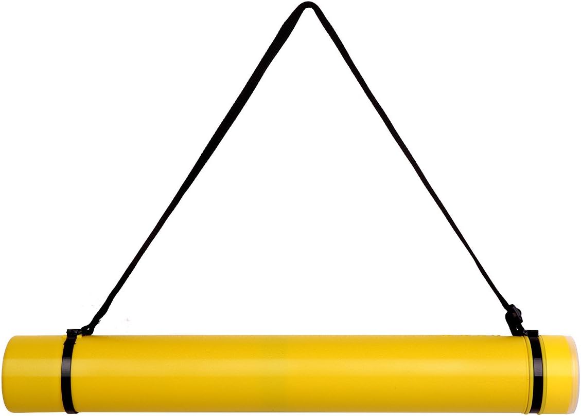 TRANSON Durable Poster Storage Tube with Straps 24"-40" Extendable for Blueprints, Artwork, Maps, Posters Color Yellow