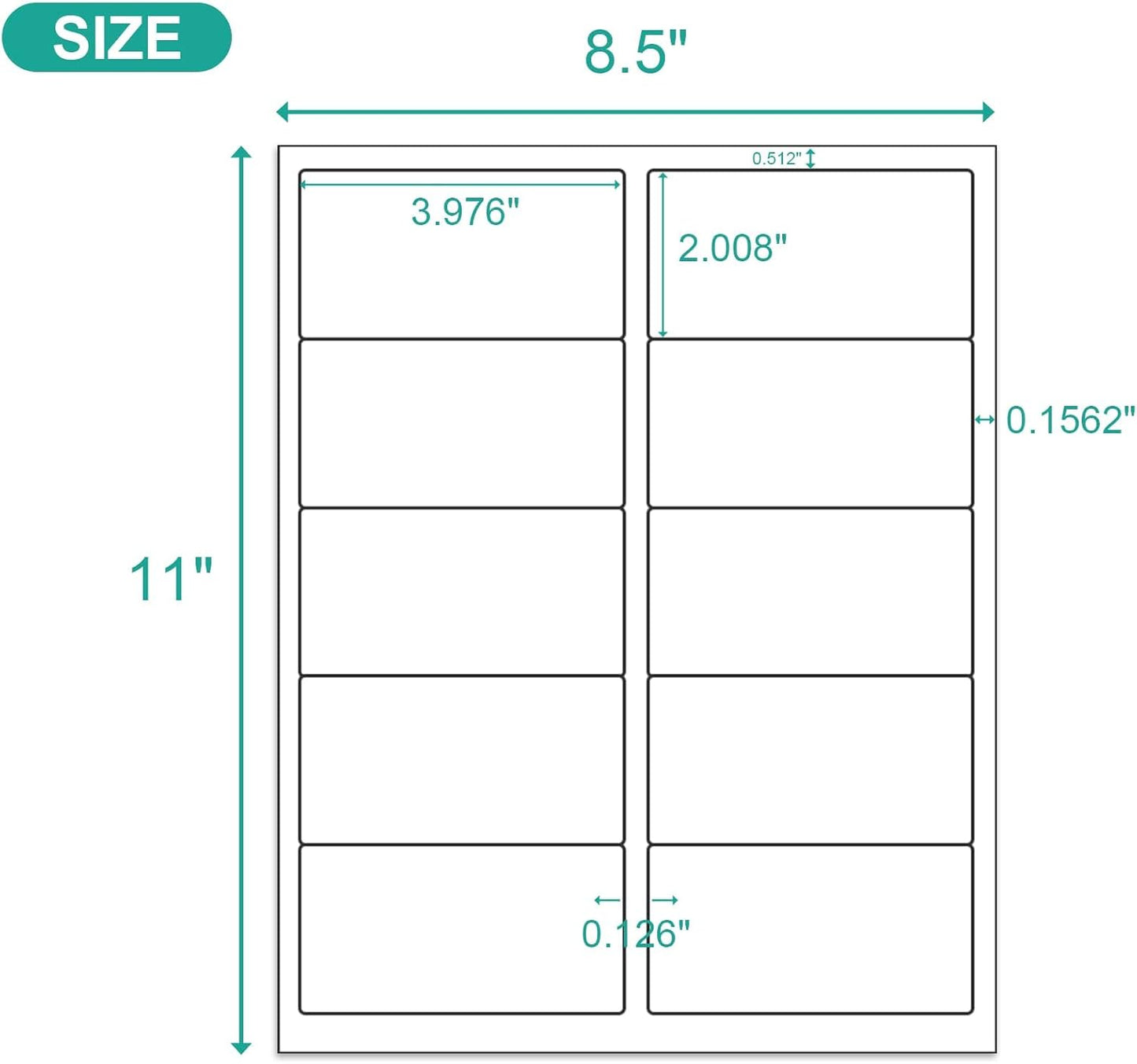 MFLABEL 2x4 Shipping Address Labels, 10-UP, 160000 Count, 16000 Sheets for Printer, Internet Mailing, FBA Stickers, 2" x 4" for Laser/Inkjet Printer